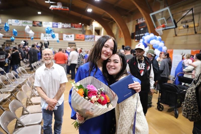 Celebrating a graduation with family